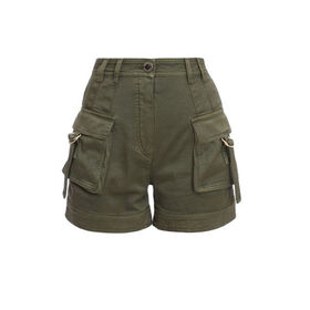 Modern Canvas Cargo Shorts Breathable Cotton Mid Waist Women Apparel