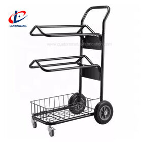 Two-Tier Rolling Saddle Rack Custom Metal Tube Bending for Storing Horse Tack