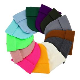 Hochwertige, einfarbige Winter-Strickmütze im Promotion-Stil, Baumwolle, Beanie mit individuellem Logo