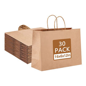 Large Capacity Kraft Paper Bag Customized Eco-Friendly Foldable Clothing Packaging for Promotion for Supermarket Shopping