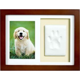 Gentle Pet Safe Wooden Pawprint Photo Frame No Bake DIY Clay Keepsake Wall Display Pet Memorial Decor Gift