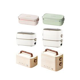 two-grid stainless steel electric insulated food heating lunch boxes