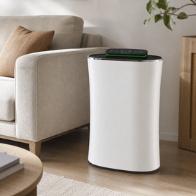 Floor-Standing HEPA Air Purifier for Large Rooms, 350 m3/h CADR, Air Quality Indicator, Auto & Sleep Modes and Ionizer