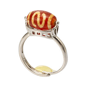 Natural Agate Amethyst Healing Stone Unisex Ring