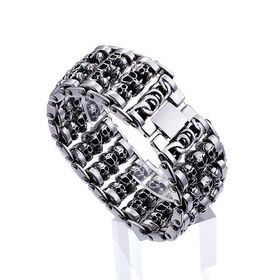 Punk Skull Chain Titanium Steel Men Bracelet