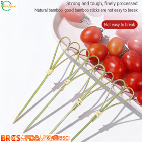 Brochettes Jetables en Bambou Durable FSC Cœur 10cm, Piques à Cocktail Sans BPA pour Mariages, Fêtes, Apéritifs et Fruits