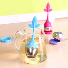 Tea Strainer loose leaf Shaped Silicone Tea Infuser Handle Stainless Steel Strainer Creative funnel