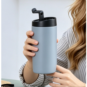 304 Stainless Steel Insulated Coffee Mug 450ml Double Wall Vacuum Travel Tumbler with Secure Slide Lid for Car Cup Holders