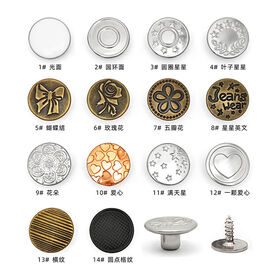 17mm Metal Screw Jeans Buttons, Denim Rivet Buttons
