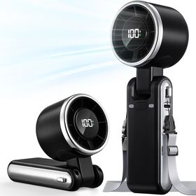 Premium 3-in-1 Foldable Turbo Handheld Fan, 9m/s 5-Speed, 12H Battery USB-C, Lightweight for Travel, Camping & Outdoor