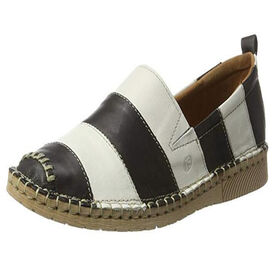 Latest Design Leather Slip-on Black leather espadrille women flats leather espadrilles