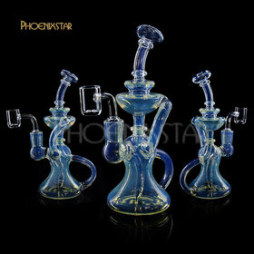 Wholesale Price 8 inches New Hot Phoenix Star Glass Colorful Glass Water Pipe With gift packing box with Silver Fumed