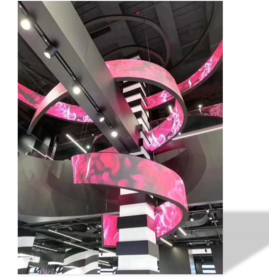 Pantalla LED Flexible a Todo Color para Interiores, Pantalla LED Curva Publicitaria Flexible y sin Costuras con Alta Estabilidad para Lugares de Entretenimiento