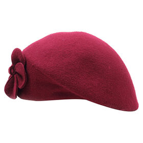 Customized red Woolen Beret Cap