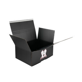 Factory OEM Black Corrugated Mailer Shipping Box with Custom Logo Printed Design for Apparel Streetwear Fashion E-Commerce Packing