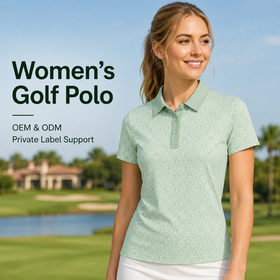 Factory Custom Sage Leaf Print Pattern Women Golf Polo Shirts Quick Dry Polyester Spandex Short Sleeve BreathableTops