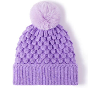 2023 Top Quality Fashion Women Winter Ribbed Beanie Soft Warm Hat Ski Pom Beanie for Women Warm Soft Winter Hats Caps Beanie