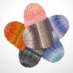 Nouveautés Hiver 2025 : Bonnet en Laine Tricotée avec Motif Tressé Tie & Dye Arc-en-ciel - Bonnet Épais Tendance pour Hommes et Femmes