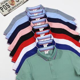 Wholesale 230GSM 100% Polyester Polo Shirt Ribbed Cuff Collar Custom Logo Embroidery Breathable Business Casual Polo T Shirts