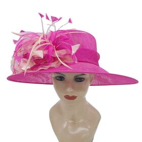 Hot Pink Sinamay Church Hat Kentucky Derby Fascinator