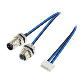 M8 3pins A code male+female front mount connector to JST PHR-5 cable