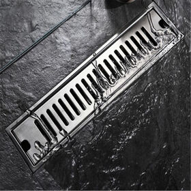 Shower Room Large Displacement Floor Drain Rectangular Deodorant Floor Drain Stainless Steel Home for Effective Drainage