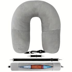 Stuffable Travel Neck Pillow, Fill With Clothes U Pillow Storage Bag, Portable Airplane Travel Neck Support Pillow