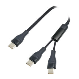 USB type C male connector to 2xUSB type C male connector cable