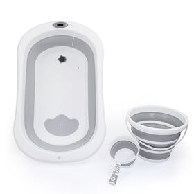 Newborn Products Plastic Foldable Kids Baby Spa Bathtub Bath Tub Set with Temperature Sensor