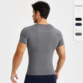 OEMODM Round Neck Men's High-Elastic Breathable Quick-Drying Moisture-Wicking Fitness Top Shirt for Running and Training