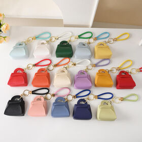 PU Leather Mini Handbag Keychain Portable Coin Purse Earphone Holder Gift