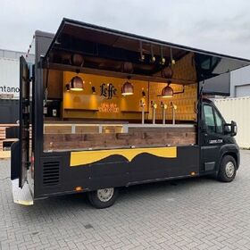 Mobile Food Truck Multifunction Street Vendor Cart for Burgers, Tacos, Snacks, and Drinks, Outdoor Catering Vehicle..
