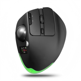 Ergonomic Trackball Mouse with LCD Display, 8-Button Programmable Wireless Mouse, Tri-Mode Connection, 8000 DPI