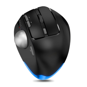 F-33 Wireless Trackball Ergonomic Mouse, 8 Buttons Programmable Design, 730mAh Battery, Multi-Device Office Mouse