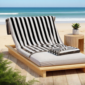 Custom Beach Towel Pure Cotton 32-thread Color-striped Gift Bath Towel, Water-absorbing Adult Reclining Chair Towel