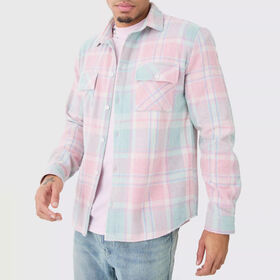 Autumn Casual Trending Full Sleeve Check Shirts for men's Oversize Long Sleeves Pocket Plaid Shirt