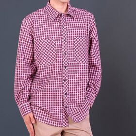 Men's Long Sleeve Plaid Checkered Shirt Regular Fit Casual Cotton Woven Patterned Button Down Top
