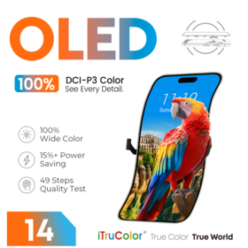 Cost-Effective iTruColor 6.1 Inch OLED Display for iPhone 14 True Tone Screen Replacement Wholesale