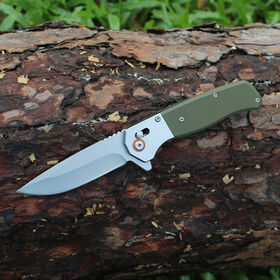 OEM Customized G10 Handle Knife Folding Grey Titanium Coating Blade Outdoor Survival Camping Pocket Knife With Belt Clip