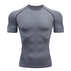 Factory Custom Compression Short Sleeve Shirts Men Fitness Muscle Fit Activewear Training T-Shirt Gym Sport Breathable T Shirt