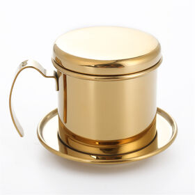 Premium Stainless Steel Vietnam Coffee Pour Over Dripper: Enjoy Single Cup Brewing with Percolator Precision