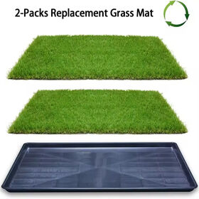 Customized Oversized Pet Pee Potty Training Litter Box Toilet Dog Pee Artificial Grass Mat Dog Grass Pad With Tray