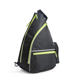Lightweight Reflective Lime Trim Pickleball Sling Backpack Multi Pocket For Court Sports Training