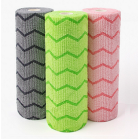 Microfiber cleaning towel roll wave