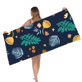 Cotton Quick Dry Beach Towel Embroidered with Custom Logo Sublimation Printed Design Services Available