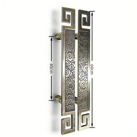 Carved Antique Copper Wooden Door Professional Interior Decoration Lock Handles