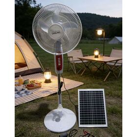 12V DC Adjustable Height Outdoor Stand Pedestal Fan