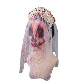 2026 Trendy Halloween Bride Veil Retro Rose Gothic Dark Heist, Ghost Bride Heist Headband Party Accessories