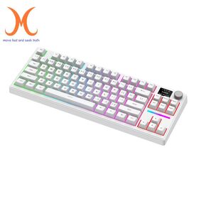 Wireless Membrane Keyboard - TKL Tri-Mode TFT Screen, Aluminum Knob, ARGB, 4000mAh Battery, 26 Anti-Ghosting,OEM