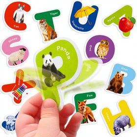 Waterproof Vinyl Gel Clings Decals Thick Adhesive Removable Alphabet Animal Jelly Sticker Sheet for Home Classroom Decoration